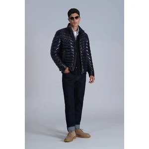 Luc Kaz Tüyü Erkek Mont Siyah