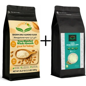 Trend Food Badem Unu İnce Çekim 1 kg + Yeşil Mercimek Unu 1 kg