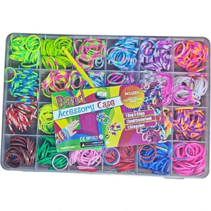 Brother Toys Lastik Örgü Bileklik ve Kolye Yapma Seti Oyuncak Bileklik Örme Yapım Seti 840 Adet Lastik 24 Renk