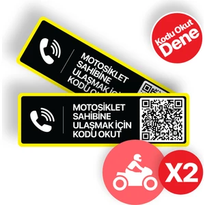 2'li Paket - Motosiklet Numaratörü - Numarasız Numaratör - Qr Kodlu Numaratör (Yatay Etiket)