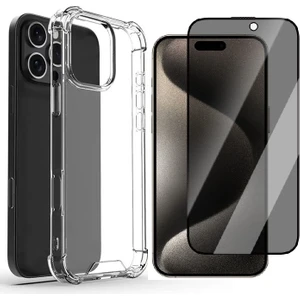 Apple iPhone 16 Pro Max Kılıf Zore Nitro Anti Shock Silikon Kılıf + Hayalet Ekran Koruyucu