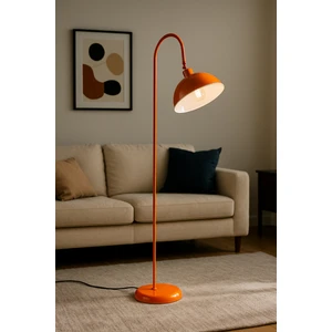 Turuncu Lambader Hareketli Başlık Modern Dekoratif Metal Oturma Odası Çalışma Odası Zemin Lambası