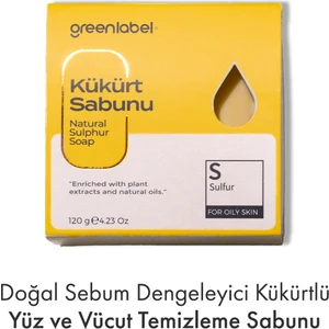 Green Label Kükürt Sabunu Natural Sebum Dengeleyici 120gr.