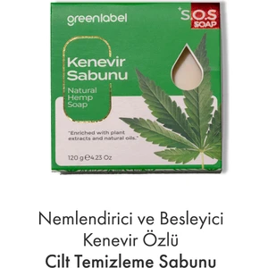 Green Label Kenevir Sabunu Doğal Cilt Bakımı İçin 120 gr Derinlemesine Temizlik Sağlar