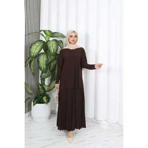 Eteği Piliseli Sade Tunik Takım