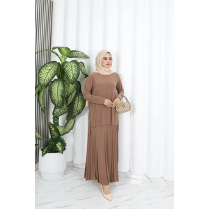 Eteği Piliseli Sade Tunik Takım