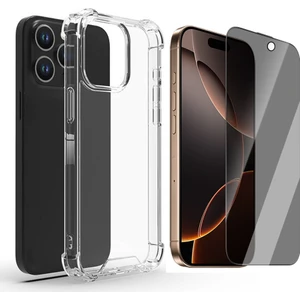 Apple iPhone 15 Pro Kılıf Zore Nitro Anti Shock Silikon Kılıf + Hayalet Ekran Koruyucu