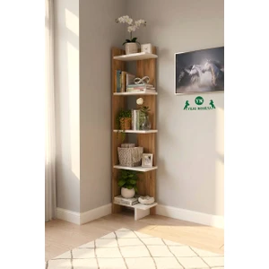 Köşe Kitaplık Çift Renk