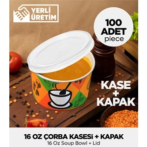 16 Oz Çorba Kasesi Kapak - 100 Adet