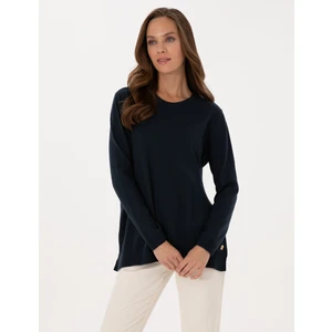 Pierre Cardin Kadın Lacivert Comfort Fit Bisiklet Yaka Basic Kazak 50316393-VR033