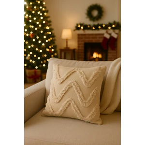 Uğur Home Tüylü ve Desenli Kırlent - 45 x 45  cm  Şık ve Konforlu Dekoratif Yastık