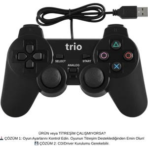Trio TR-900 Çift Titreşimli (Double Vibration) USB Pc Gamepad Joystick