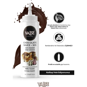 Gerçek Bitter Çikolatalı Sos (Glutensiz) 330 gr Waffle & Pankek & Meyve & Kek & Tatlı & Dondurma