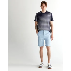 Erkek Mavi Slim Fit Şort