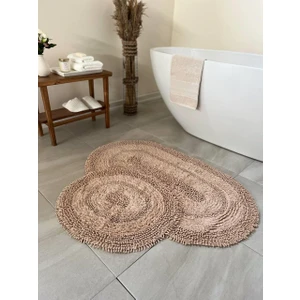 Makaroni Doğal Pamuklu 2'li Banyo Paspas Seti 60X100+50X60 cm Bej