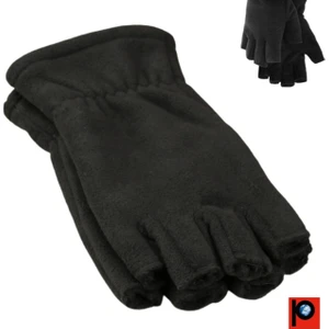 PAKER GİYİM Siyah Unisex Parmaksız Kesik Yarım Parmak Kışlık Polar Eldiven PKR342567