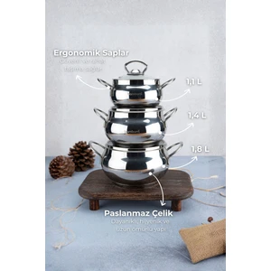 6 Parça Derin Küre Güveç Tencere Seti