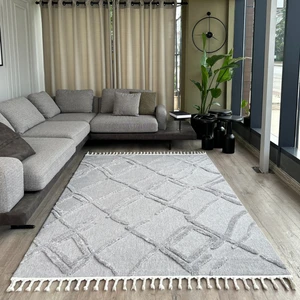 Cool Halı Palazzo 03 Gri Bukle Salon Halısı Hav Toz Vermez Mutfak Halısı Yumuşak Dokulu Çocuk Odası Halısı İskandinav Tarz Koridor Kesme Yolluk