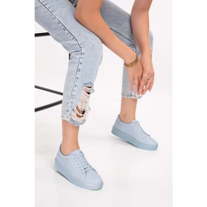 Hakiki Deri Anatomik Taban Spor Ayakkabı ELL.6839 - Bebe Mavi - 40 Bebe Mavi