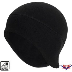 Axe Sportswear Siyah Kışlık Kulaklıklı Çift Katlı Kalın Termal Polar Bere