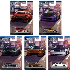 Hot Wheels Compact Kings Set – ’12 Ford Fiesta, ’99 Civic Ek9, Wrx Stı, Miata, Sentra Se-R