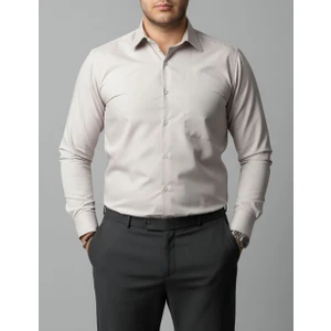 Torivalli Collection Klasik Fit Geniş Kesim Tek Cepli Kolay Ütülenebilen Mevsimlik Uzun Kollu Düz Renk Erkek Gömlek