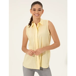 Pierre Cardin Kadın Sarı Regular Fit Kolsuz Bluz 50247281-VR044