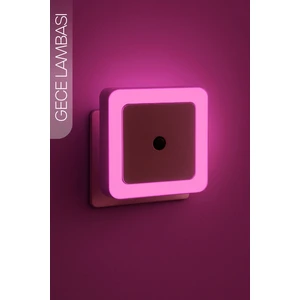 Kare Otomatik Gece Lambası Işığa Duyarlı Karanlık Ldr Sensörlü Koridor Pembe GC02