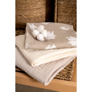 Eıfın Müslin Örtü & Battaniye 3'lü Set %100 Pamuk  Oeko-Teks Sertifikalı 80X70 cm