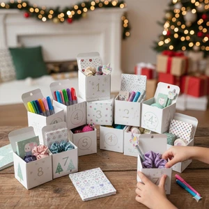 EyER Shoping 2026 Advent Calendar Kutusu Kız/erkek Çocuklarına Özel Kırtasiye