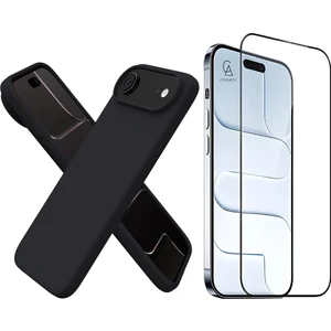 Apple iPhone 17 Air Uyumlu Içi Kadife Lansman Kılıf ve 5d Tam Kaplayan Cam Ekran Koruyucu