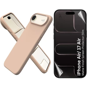 Apple iPhone 17 Air Uyumlu Içi Kadife Lansman Kılıf ve Mat Seramik Tam Kaplayan Cam Ekran Koruyucu