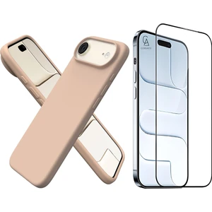 Apple iPhone 17 Air Uyumlu Içi Kadife Lansman Kılıf ve 5d Tam Kaplayan Cam Ekran Koruyucu