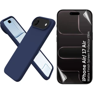 Apple iPhone 17 Air Uyumlu Içi Kadife Lansman Kılıf ve Mat Seramik Tam Kaplayan Cam Ekran Koruyucu