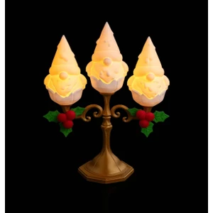 Olivian's Coffee Yılbaşı Masa Süsü - Sevimli 3'lü Noel Baba Şamdan