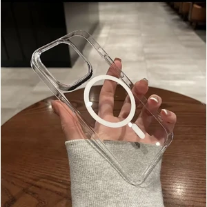 Pirok Store iPhone 14 ProMax Magsafe Uyumlu Sararmaz Sert Mika Kristal Netliğinde Ultra Ince Hafif Pc Kılıf