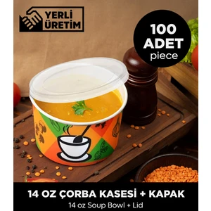 Sepet Doldur 14 Oz Çorba Kasesi + Kapak - 100 Adet