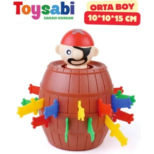 Şakacı Korsan Oyunu - Korsan Fırlatma Oyunu - Korsan Fıçı Oyunu - Orta Boy 10*10*15 cm