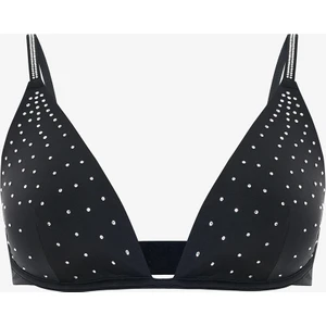 Siyah Satin Stone Decolte Sütyen