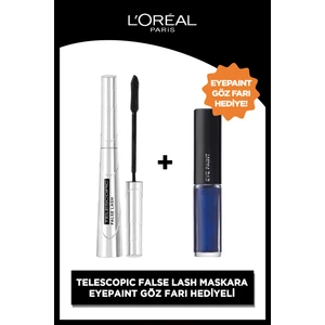 L'oréal Paris paris False Lash Telescopic Fiber Siyah Maskara & Eye Paint 204 Over The Blue
