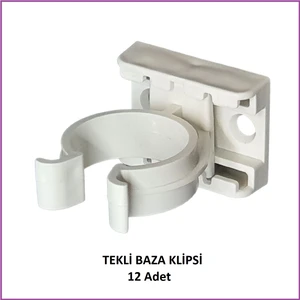 Baza Klipsi Tekli 12 Adet Beyaz