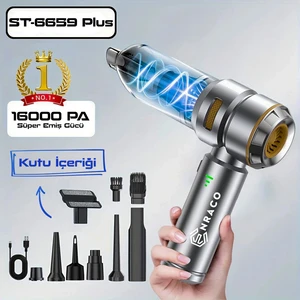 ST-6659 Plus 16000pa Güçlü Portatif Taşınabilir Vakumlu Kablosuz Üflemeli Araç Süpürgesi