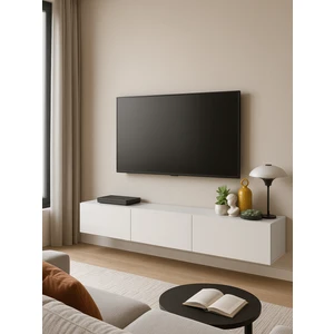 Cercei Tv Ünitesi 180 Cm Beyaz - Duvara Monte, Modern Tasarım, Şık Dayanıklı, Kolay Montaj Kurulum