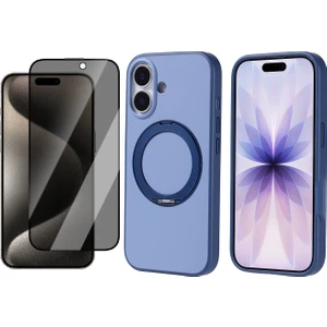 Apple iPhone 17 Kılıf M-Safe Şarj Özellikli Standlı Zore Proton Silikon Kapak + Hayalet Ekran Koruyucu