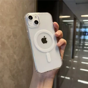 Pirok Store Iphone 15 Magsafe Uyumlu Şeffaf Darbeye Dayanıklı Mükemmel Manyetik Silikon Kılıf