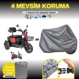 3 Tekerli Elektrikli Motosiklet Branda Motor Brandası Örtüsü, Su Geçirmez Lastikli