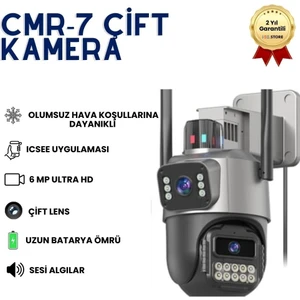 CMR7 Çift Kameralı Mini Kamera | Full HD Çift Açı Kayıt | Type-C Uyumlu Kompakt Vlog & Güvenlik Kamerası