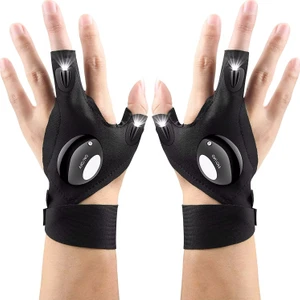 LED Işıklı Çift El Tamirci ve Balıkçı Eldiveni