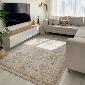 Cool Halı Zaraf Krem Bej Halı Modern Etnik Desenli Dokuma Bohem Oda Halısı Oturma Odası Salon İnce Yazlık Halı