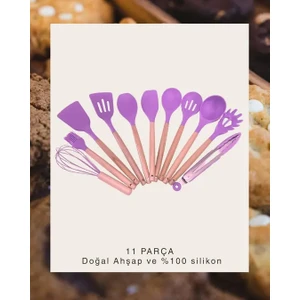 Bambu Saplı Silikon 11 Parça Mutfak Seti